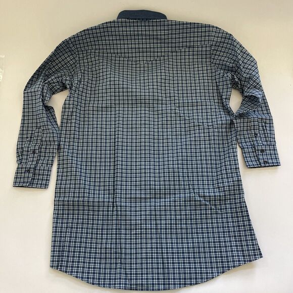 Vintage Longhorn Shirt 18x35 Button Down Western Rodeo Casual Chore‎ Coat COTTON - Picture 5 of 10